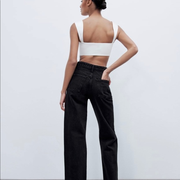 ZARA Ripped Wide Leg Jeans - Picture 7 of 12
